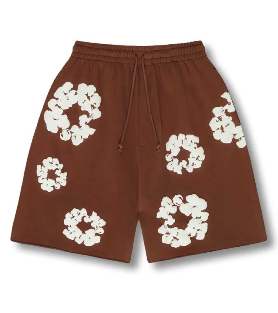 "Flower" Shorts Brown