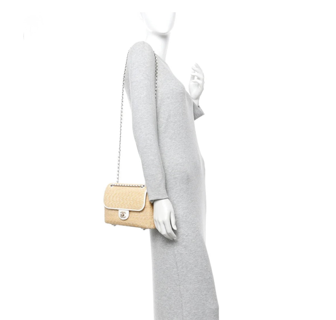 Raffia Lambskin Small Flap Bag