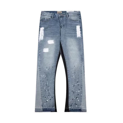 "Painted" Flared Denim